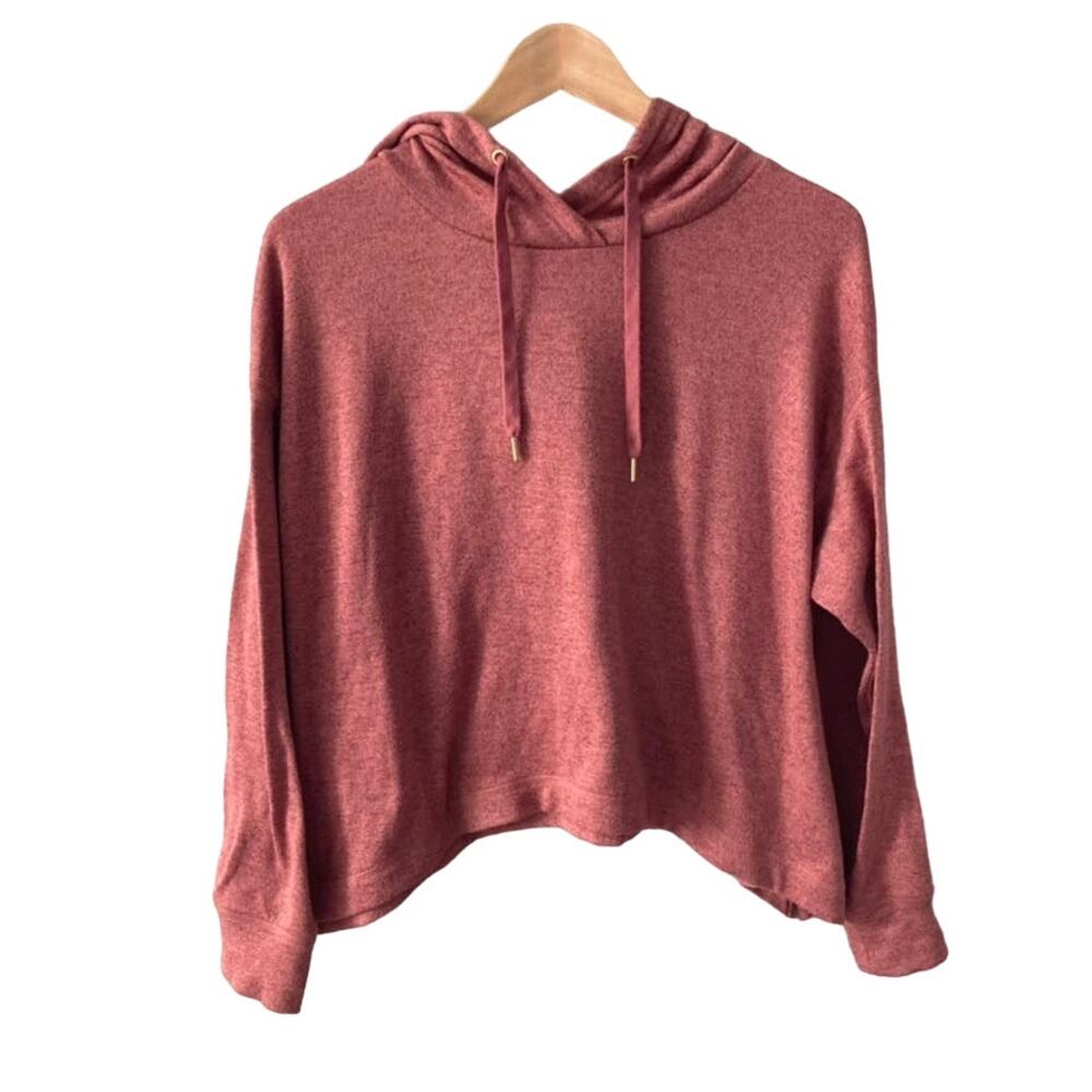 Old Navy Active Cropped Knit Hoodie - Pink Mauve - Small